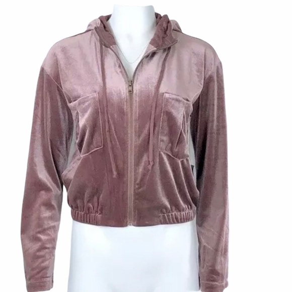 Young Fabulous & Broke Fritzy Velvet hooded zip front jacket size XS - Picture 2 of 8